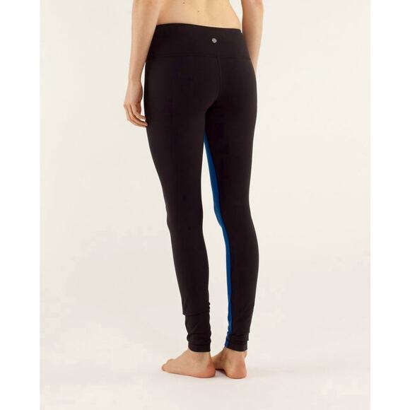 Lululemon Wunder Under Pant Colorblock Leggings Size 6 Blue Black NWT - Picture 4 of 14